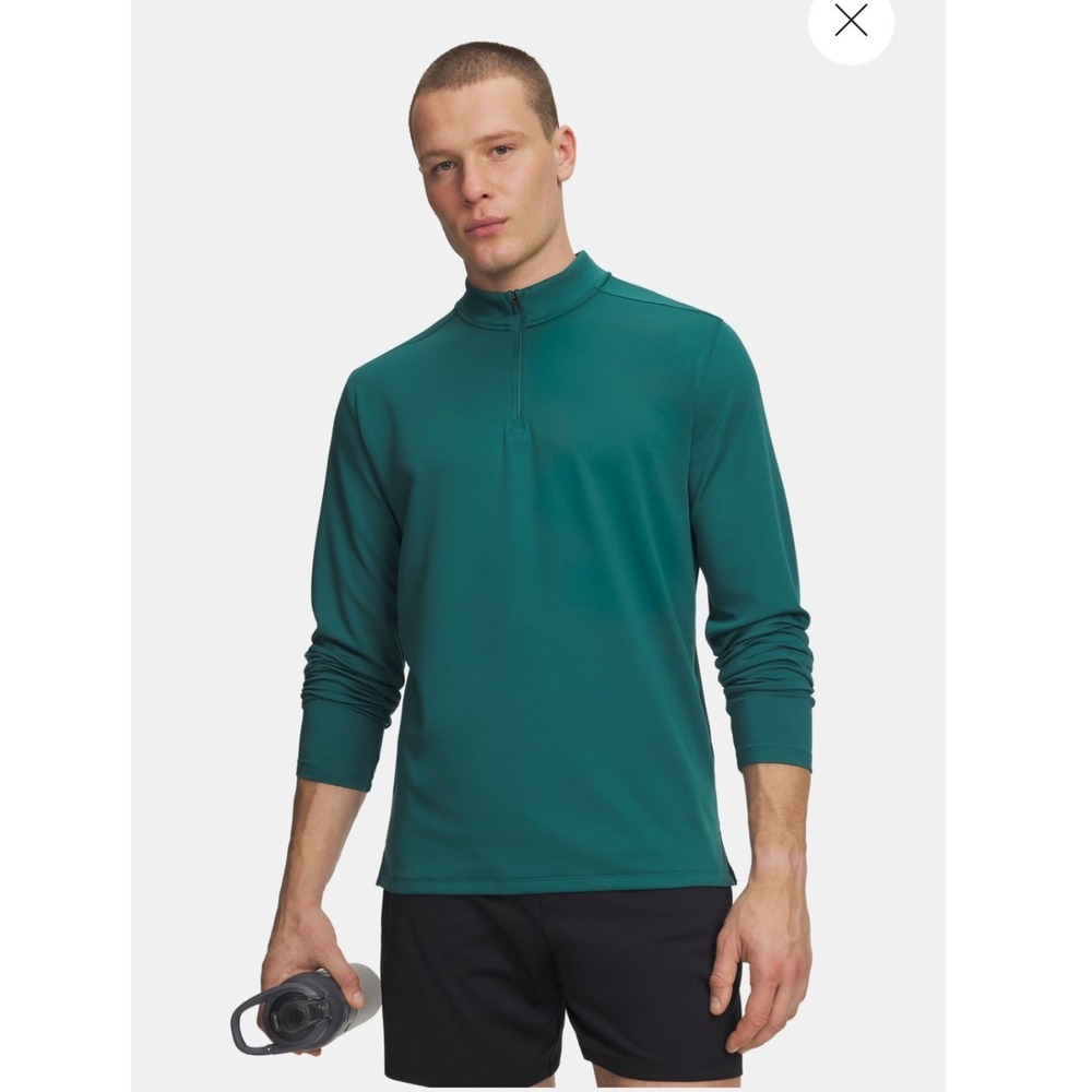 Under Armour UA Motion Golf Coldgear 1/4 Zip Pullover Teal Green Mens 2XL